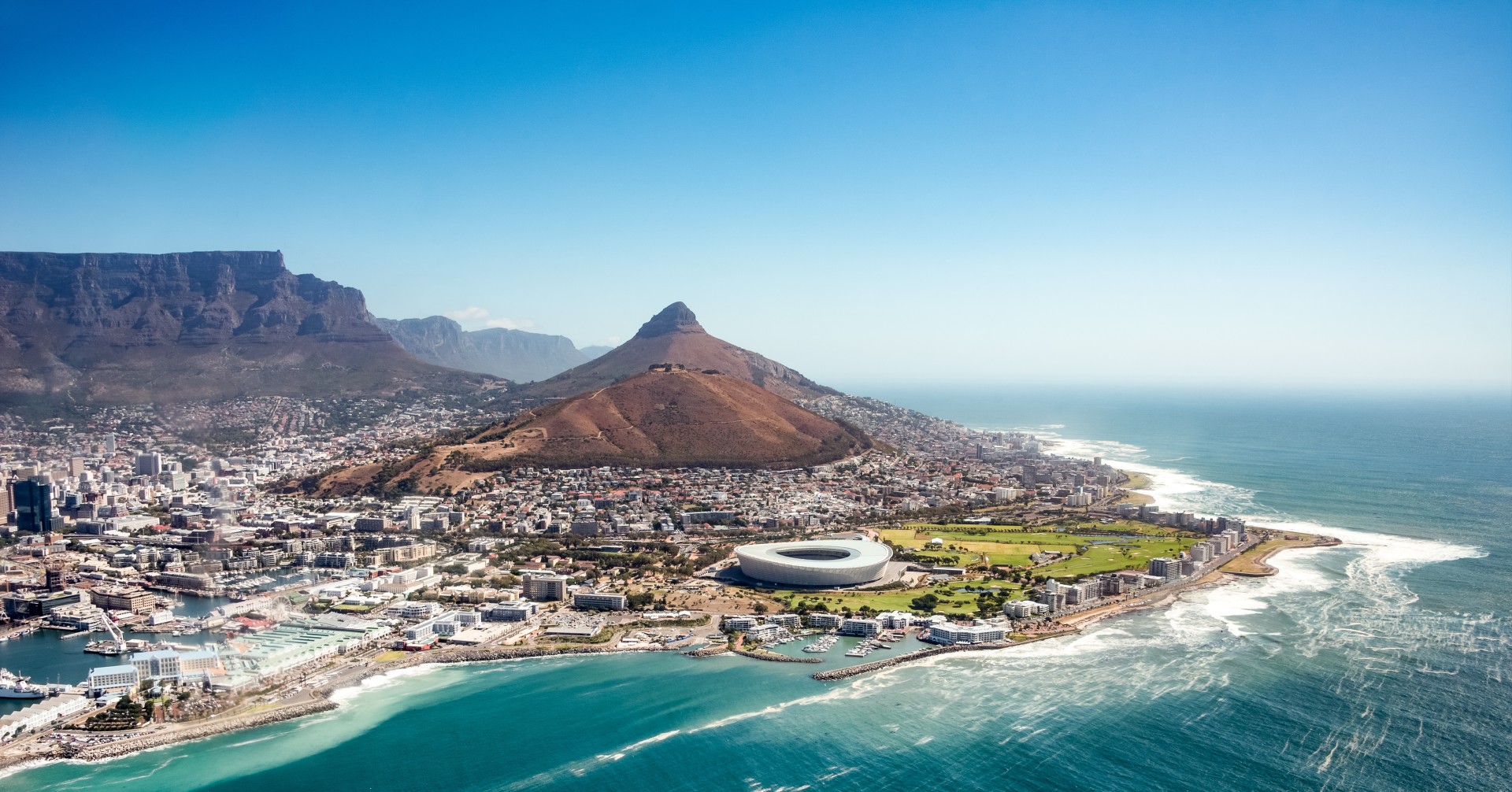 Aerial view of Capetown, South Africa