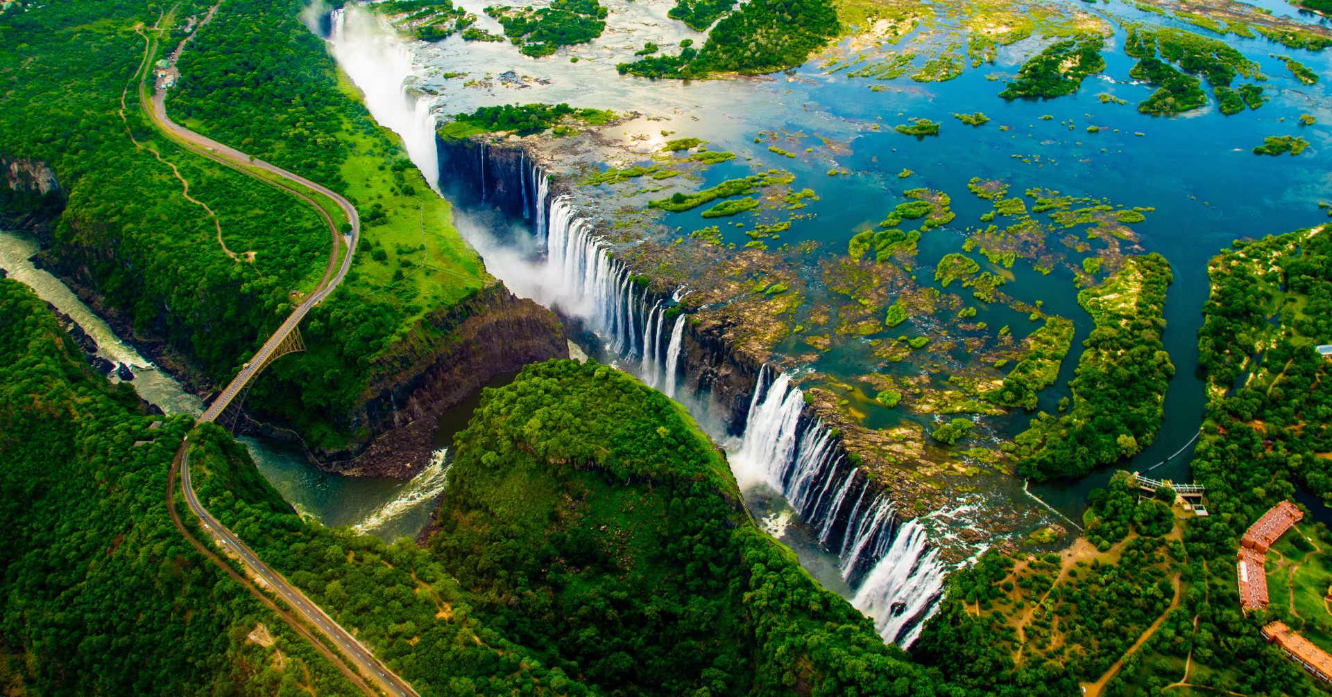 Aerial view of the Victoria Falls