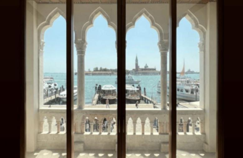 Looking outside a window from a hotel room