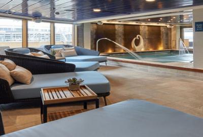 Lounge with sofas by the pool